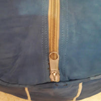 POUF bleu marocain bohème avec surpiqûres blanches, pouf en cuir, pouf ottoman, pouf marocain, pouf maroquin, ottomane marocaine non rembourrée