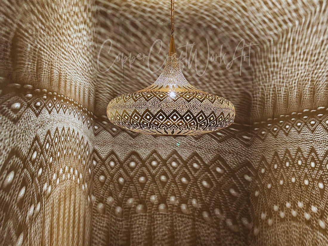 Moroccan Brass Pendant Lamp, Pendant Lamp