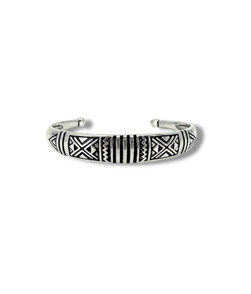 Bracelet Bohème Plaqué Argent 10 Microns - Motifs Ethniques - Ajustable