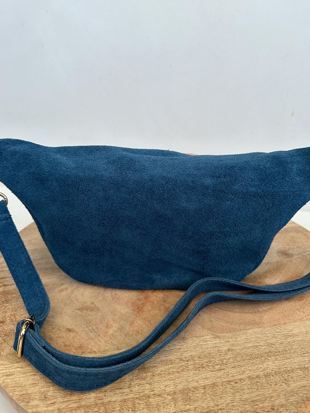 Banane en cuir suédé – Sac ceinture fait main avec double fermeture éclair
