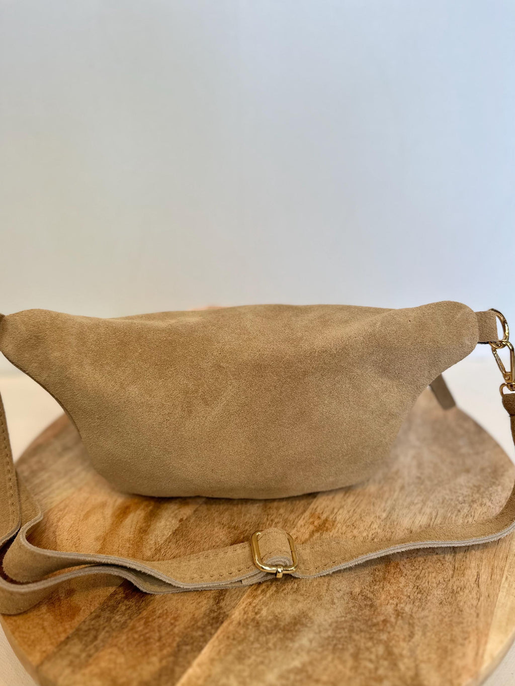 Banane en cuir suédé – Sac ceinture fait main avec double fermeture éclair